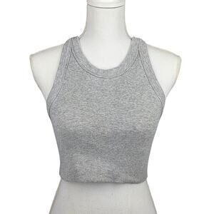 ALO YOGA SEAMLESS DELIGHT HIGH NECK BRA – GRAY – WOMEN’S XS – COMPRESSIVE FIT